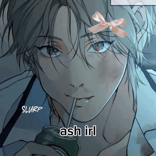 Man With Bow Drinking Straw Ash Irl