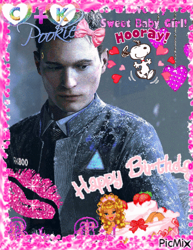 Man With Bow in Hair Happy Birthday
