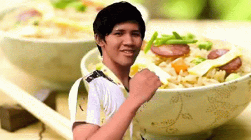 Man with Bowl of Rice