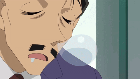 Man with Bubble in Mouth
