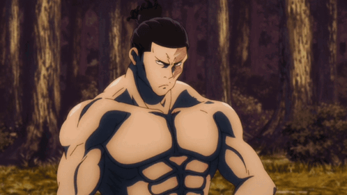 Man with Bun Holding Sword