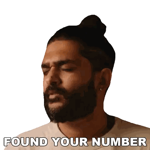 Man with Bun on Head Sticker Found Your Number