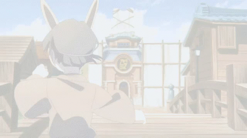 Man with Bunny Ears in Front of Building 7