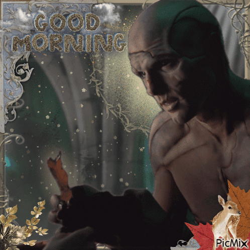 Man With Butterfly Saying Good Morning