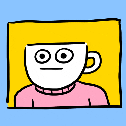 Man With Cafe Head GIF