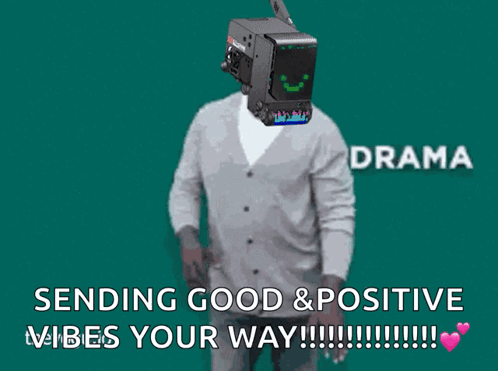 Man With Camera on Head Sending Good & Positive Vibes Your Way