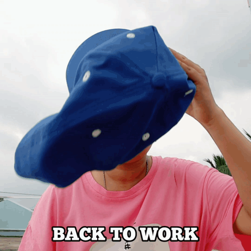 Man With Cap Says Back To Work Monday GIF