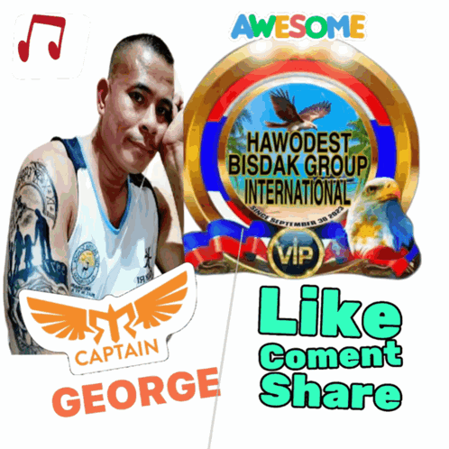 Man With Captain George Sticker