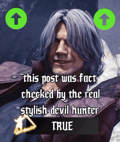 Man With Caption This Post Was Fact Checked by Real Stylish Devil Hunter True