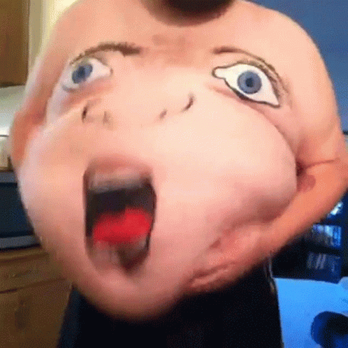 Man With Cartoon Face Drawn On Belly GIF