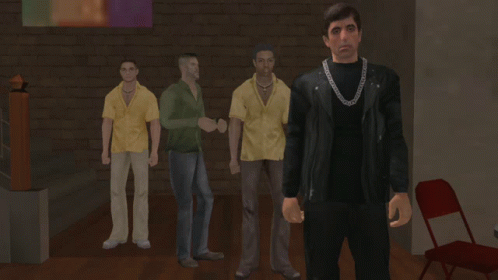 Man with Chain Standing in Room