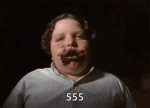 Man with Chocolate Face and 555