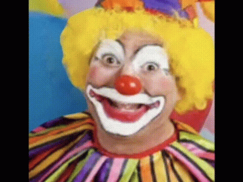 Man With Clown Face Eating Food