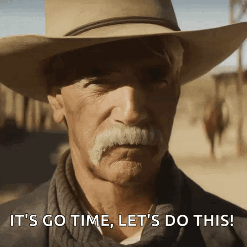 Man with Cowboy Hat Saying Lets Do This
