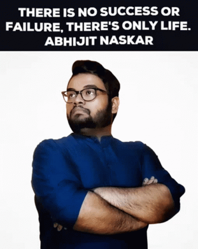 Man with Crossed Arms in Front of Quote