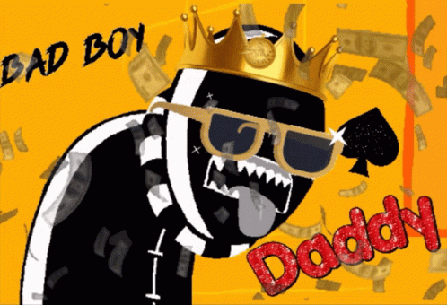 Man with Crown and Sunglasses Says Bad Boy
