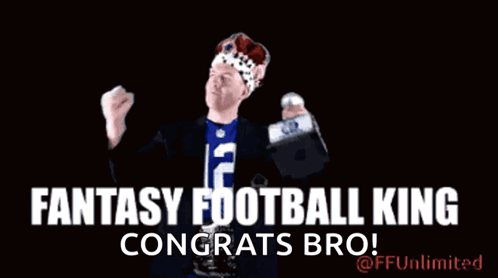 Man With Crown Fantasy Football King Congrats Bro