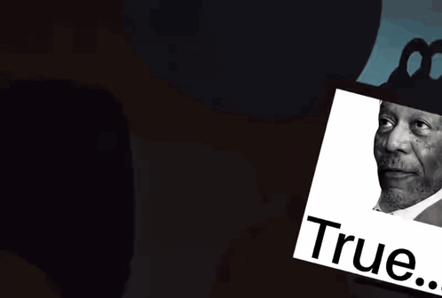 Man With Crown Next To Sign Saying True GIF
