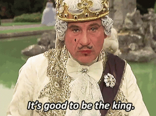 Man With Crown Saying It's Good To Be The King GIF