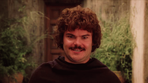 Man With Curly Hair And Mustache Smiling GIF