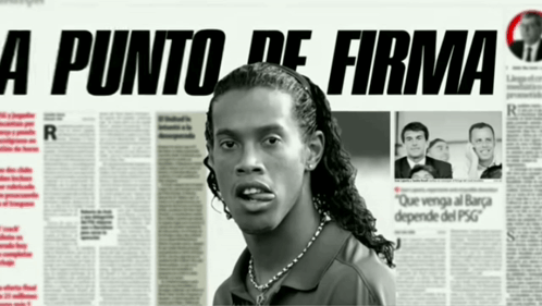Man With Curly Hair In Front Of Newspaper Headline A Punto De Firma GIF