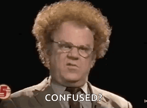 Man With Curly Hair In Suit And Tie Saying Confused GIF
