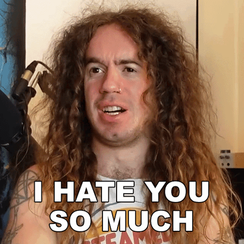 Man with Curly Hair Saying I Hate You