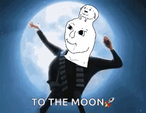 Man With Dog On Head And To The Moon GIF