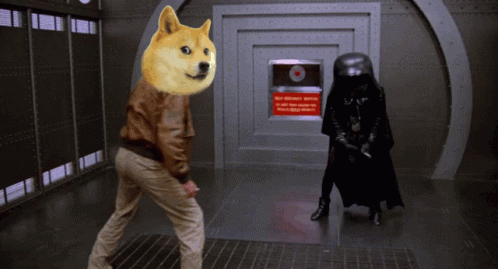 Man With Doge Head In Darth Vader Costume GIF