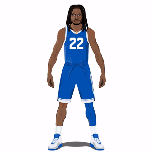Man With Dreadlocks In Blue Thunder Jersey GIF