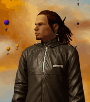Man with Dreadlocks in Ellesse Leather Jacket