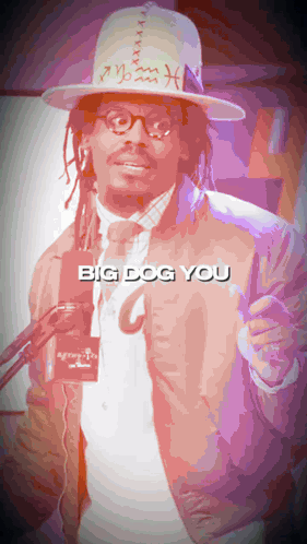Man With Dreadlocks In Hat And Jacket Saying Big Dog You GIF