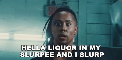 Man With Dreadlocks Saying Hella Liquor In My Slurpee And I Slurp