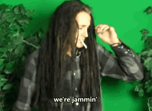Man with Dreadlocks Saying We're Jammin