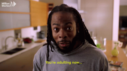 Man With Dreadlocks Says You're Adulting Now in Kitchen
