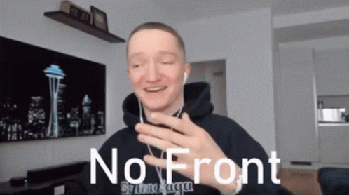 Man With Ear Buds And Black Hoodie No Front GIF