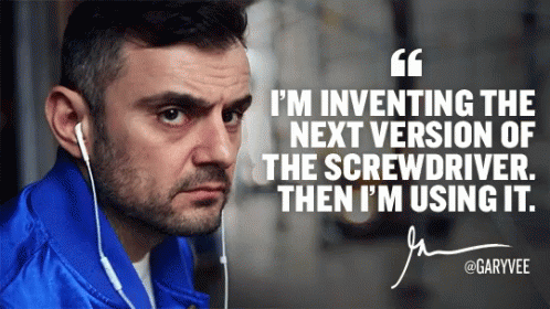 Man With Earbuds GaryVee Quote GIF