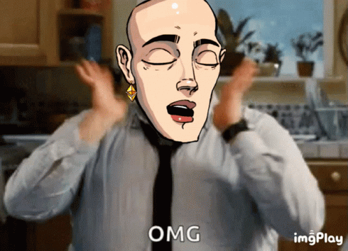 Man with Eyes Closed and OMG