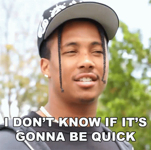 Man With Eyes Closed And Words That Was Really Quick GIF