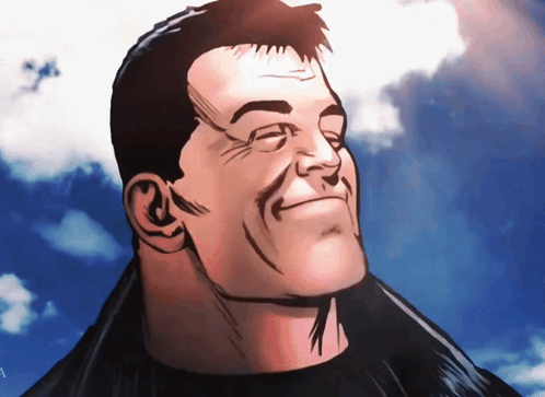 Man With Eyes Closed in Blue Sky