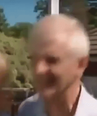Man With Eyes Closed Saying Cut the Cap