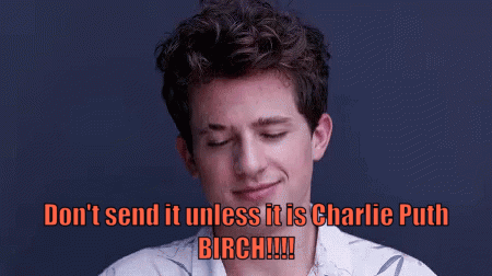 Man With Eyes Closed Saying Don't Send It Unless Charlie Puth Birch GIF
