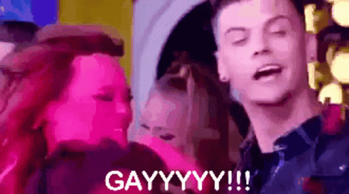 Man With Eyes Closed Saying Gay