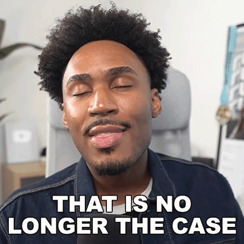 Man with Eyes Closed Saying That Is No Longer the Case