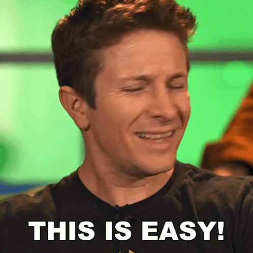 Man With Eyes Closed Saying This Is Easy GIF