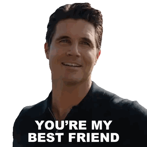 Man With Eyes Closed Saying You're My Best Friend