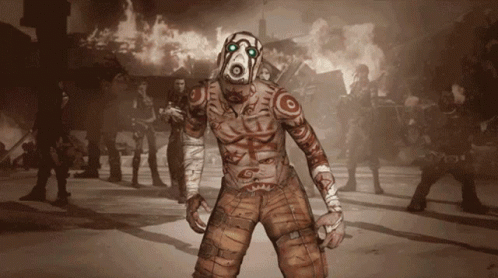 Man With Face Painted on Body and Group