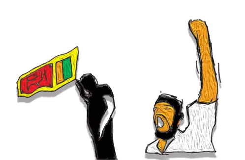 Man with Fist in Air