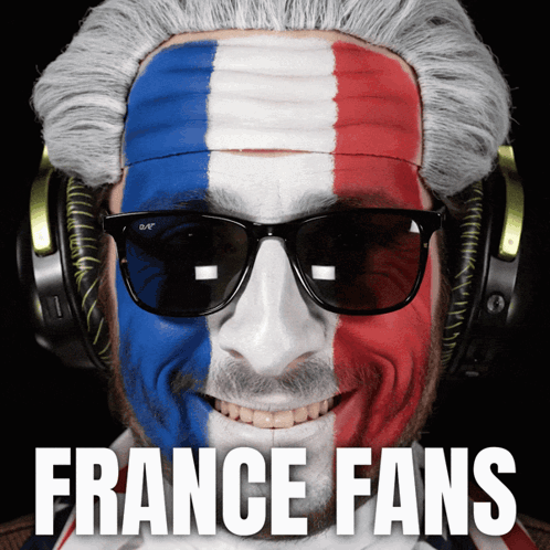Man With Flag on Face Saying France Fans