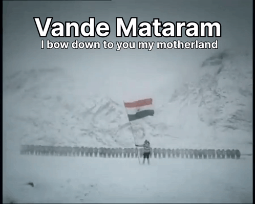 Man With Flag On Mountain Vande Mataram GIF